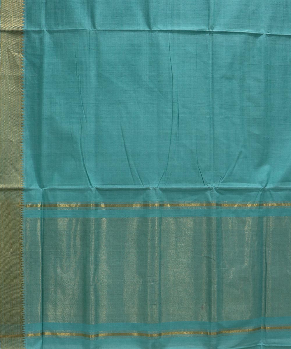 Sea green handloom cotton mangalagiri saree