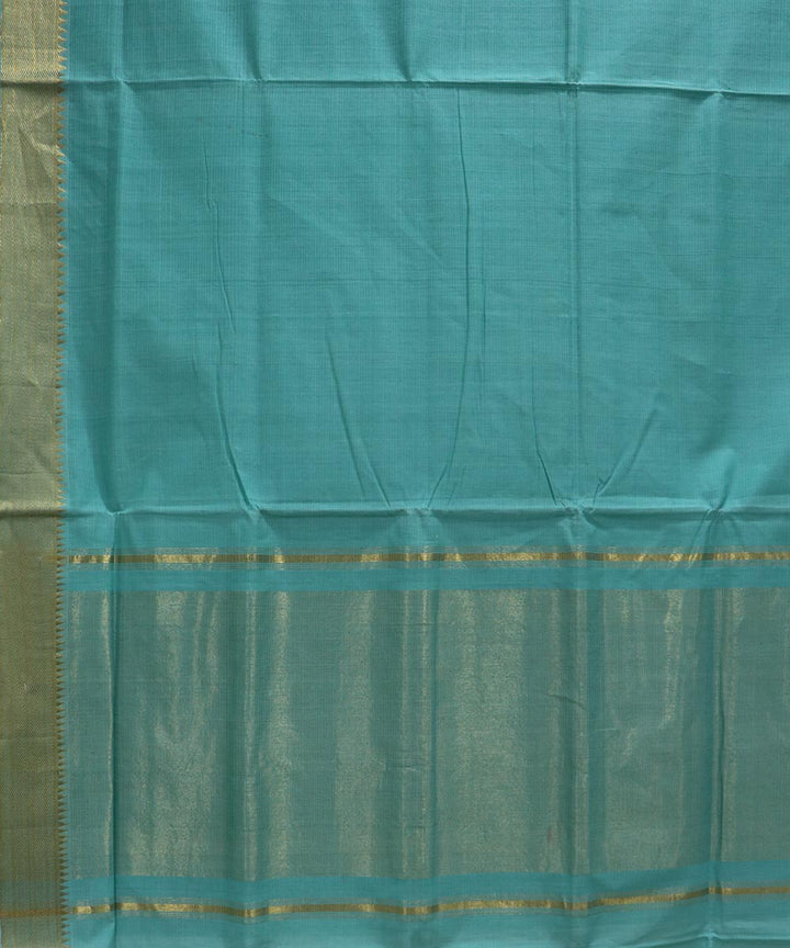 Sea green handloom cotton mangalagiri saree