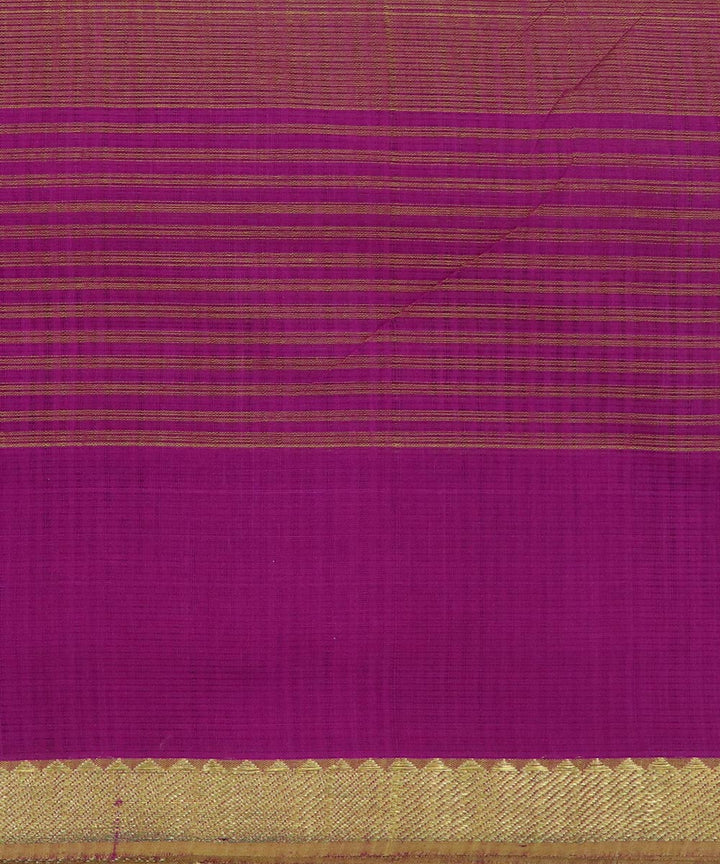 Pink yellow stripes handloom cotton mangalagiri saree