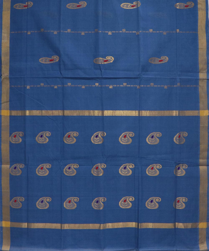 Sky blue handloom cotton rajahmundry saree