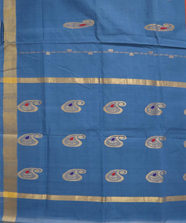 Sky blue handloom cotton rajahmundry saree