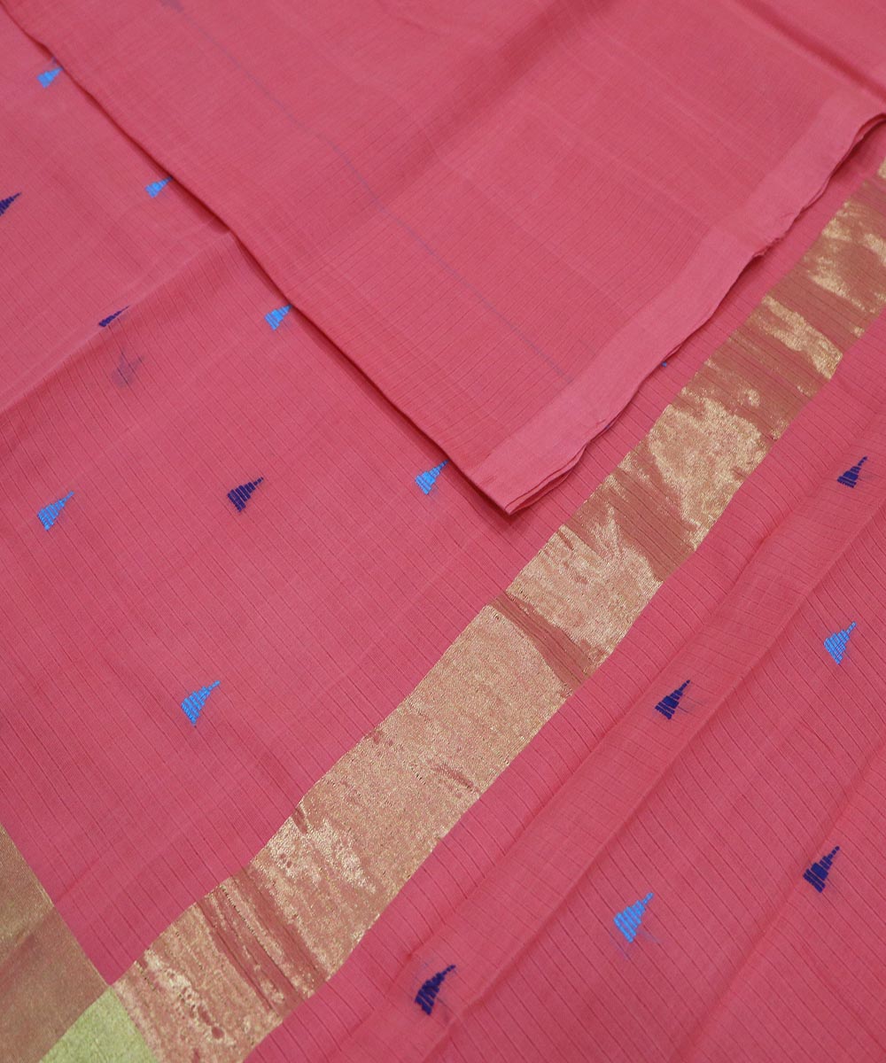 Red handloom cotton rajahmundry saree – GoSwadeshi