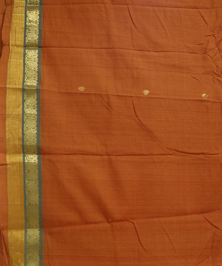 Rust handloom cotton rajahmundry saree