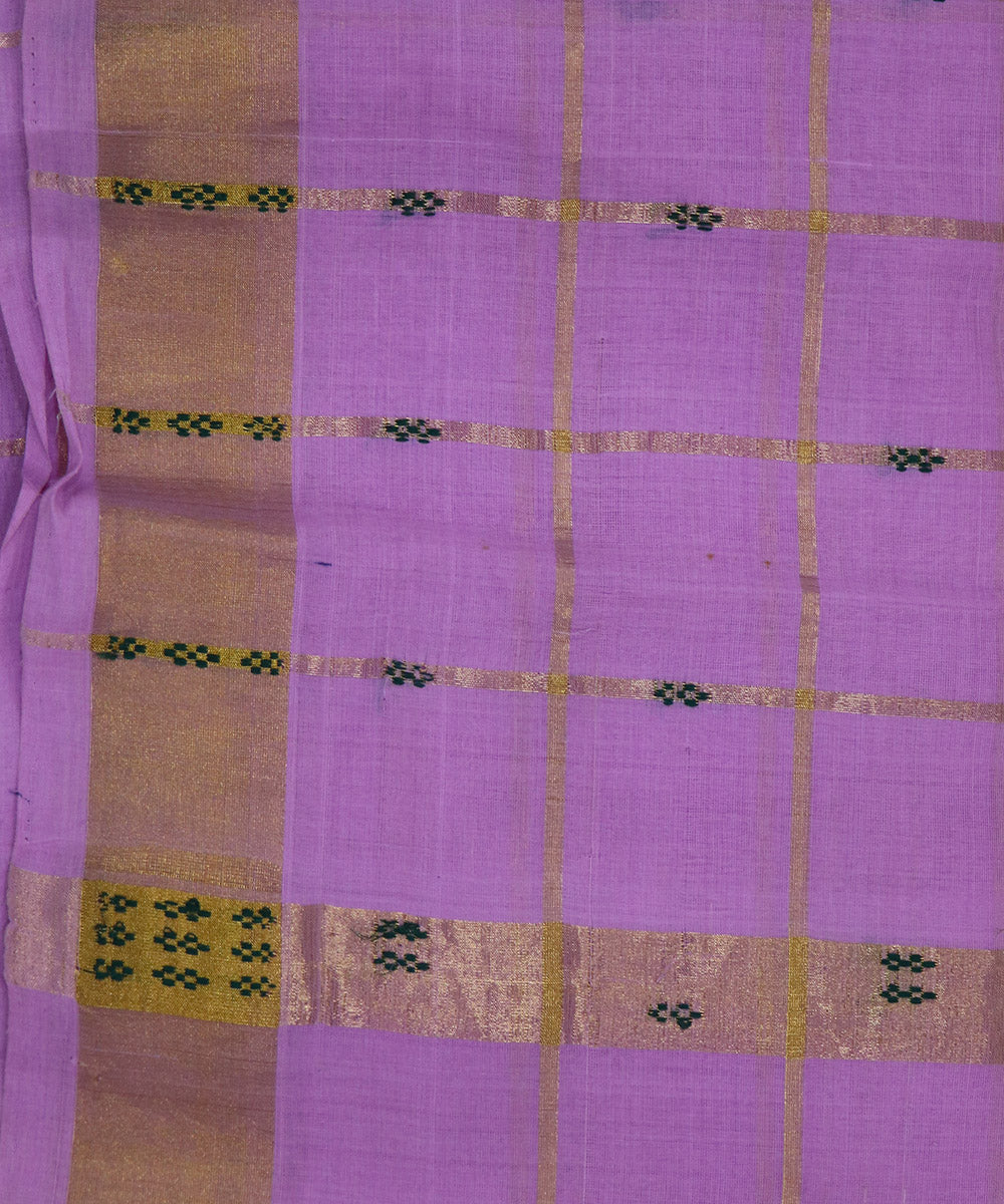 Lavender pink handloom cotton rajahmundry saree