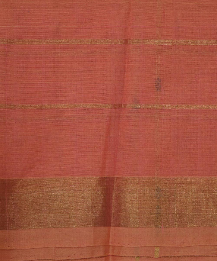 Light orange handloom cotton rajahmundry saree