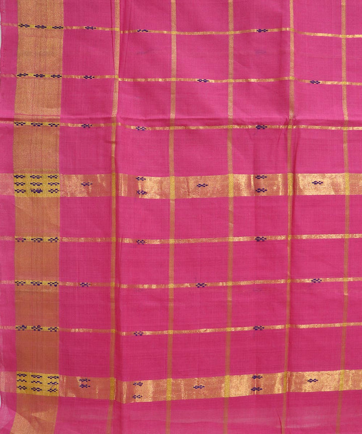 Pink checks handloom cotton rajahmundry saree