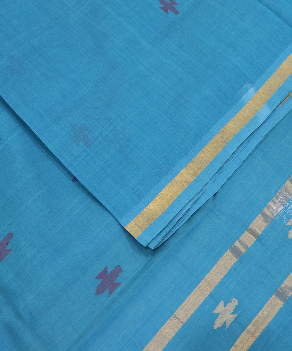 Blue handloom cotton uppada saree