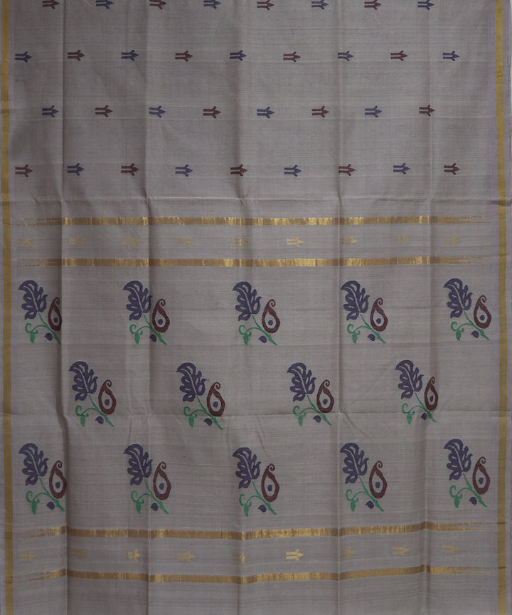 Sandal handloom cotton uppada saree