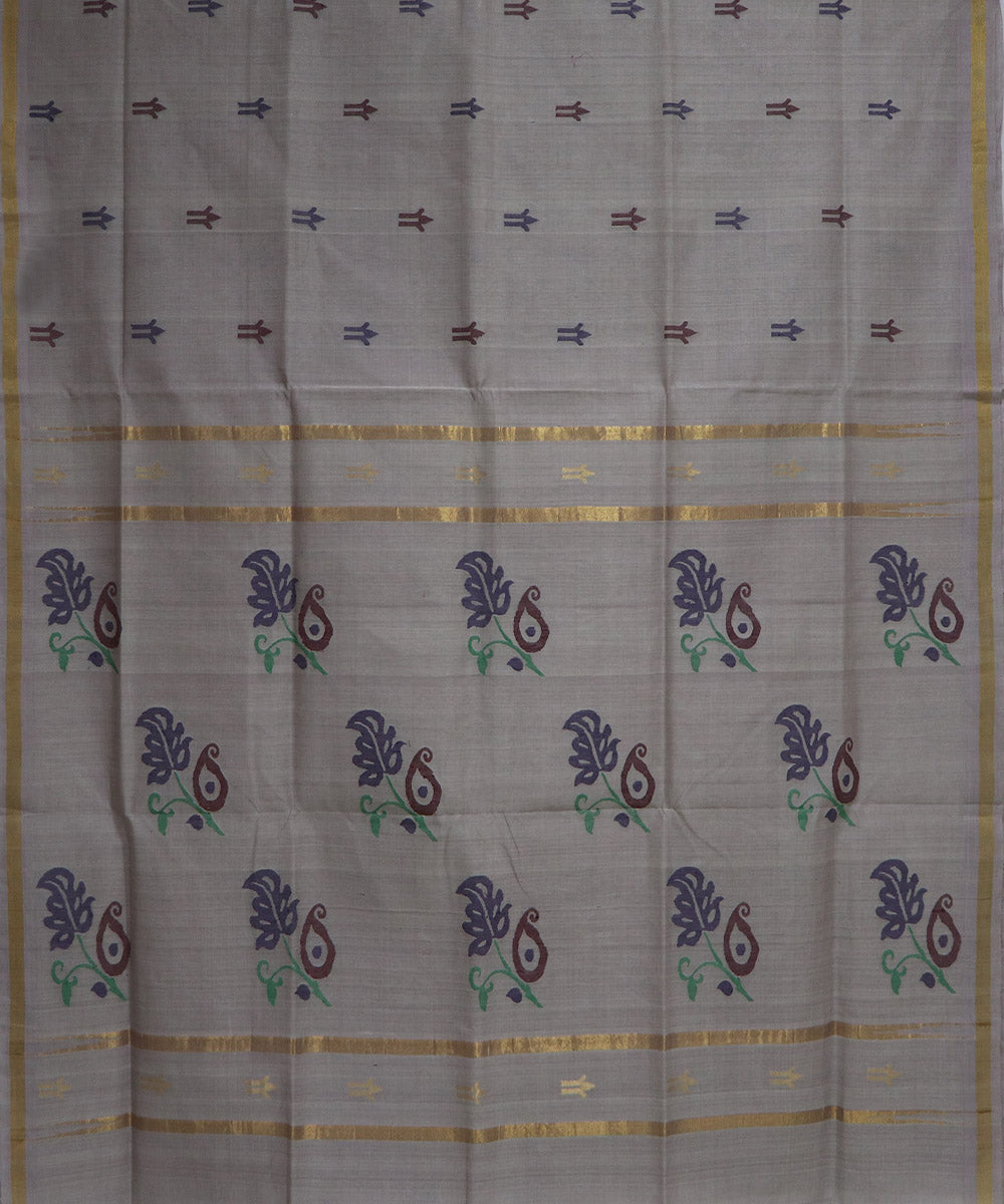 Sandal handloom cotton uppada saree