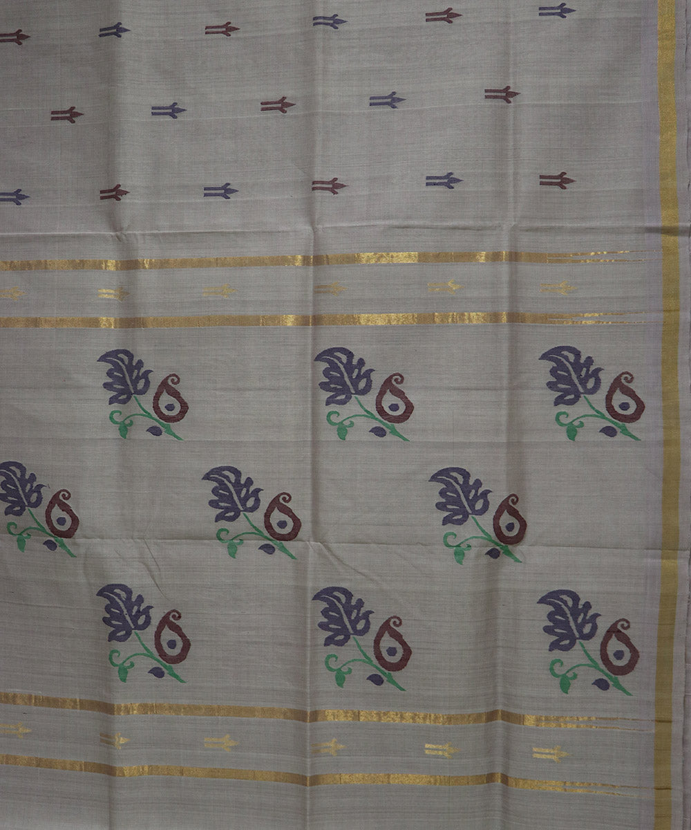 Sandal handloom cotton uppada saree