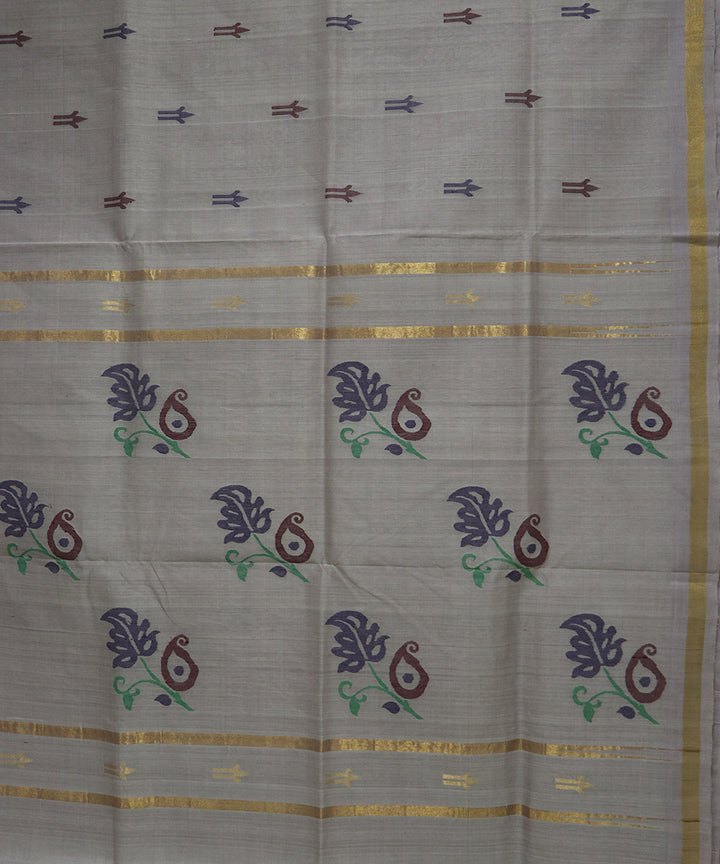Sandal handloom cotton uppada saree