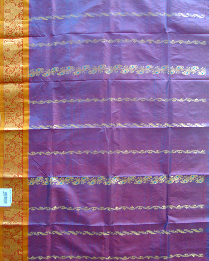 Dharmavaram Pure Silk Pavada Blue and Red