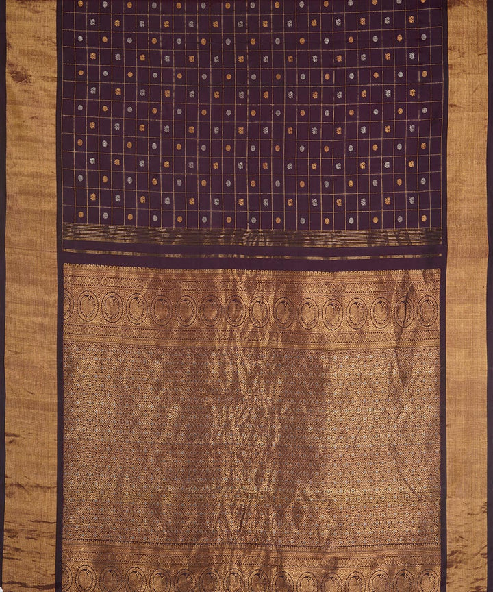 Violet silk handwoven gadwal saree