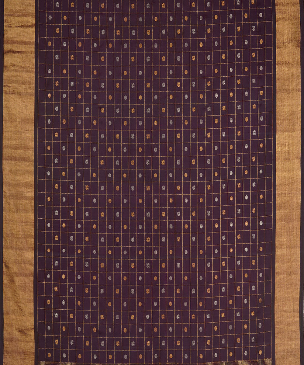 Violet silk handwoven gadwal saree