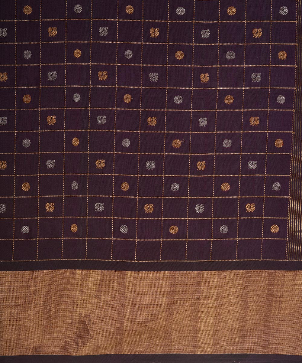 Violet silk handwoven gadwal saree