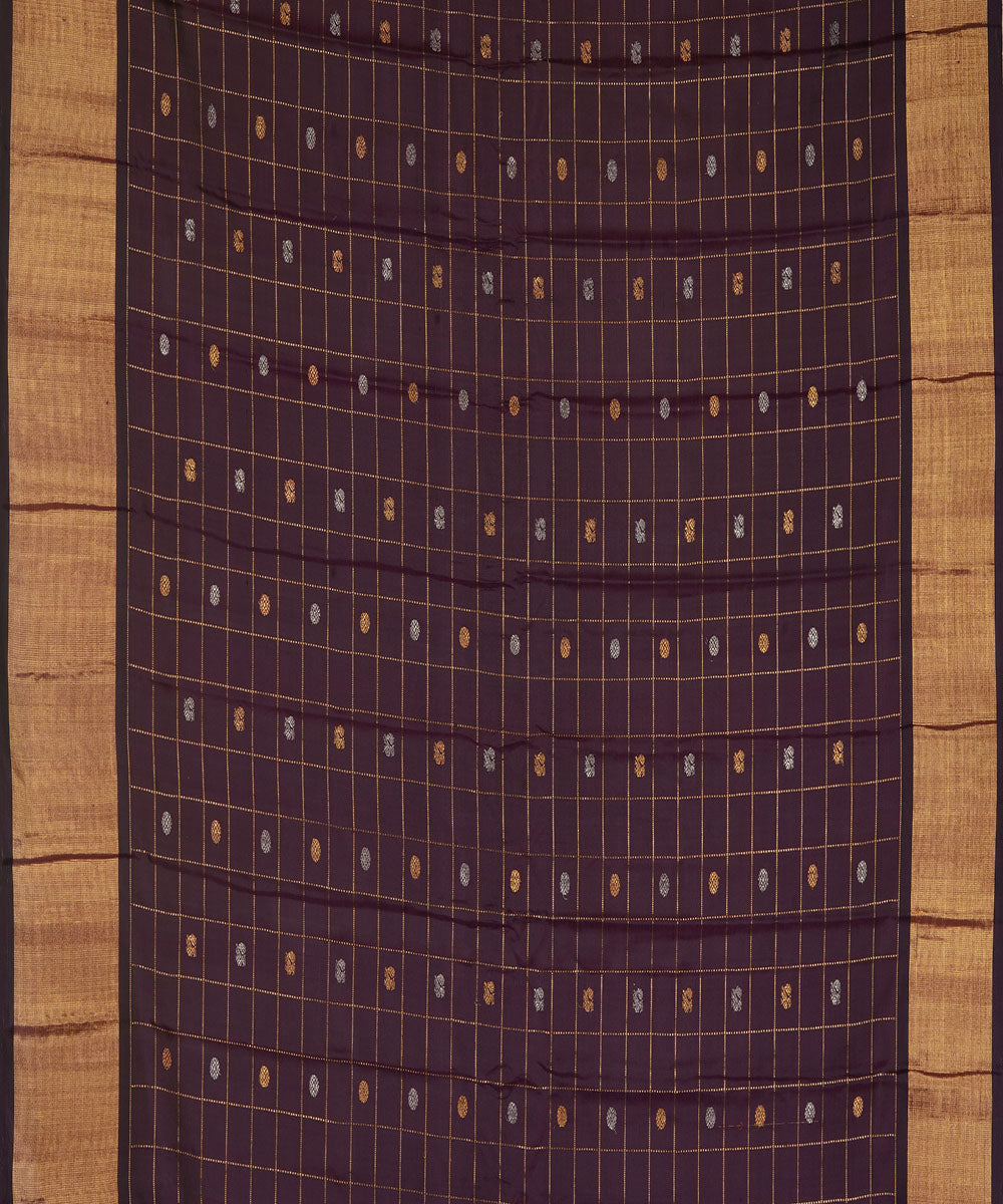 Violet silk handwoven gadwal saree