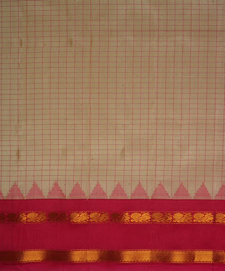 White red silk handwoven gadwal saree