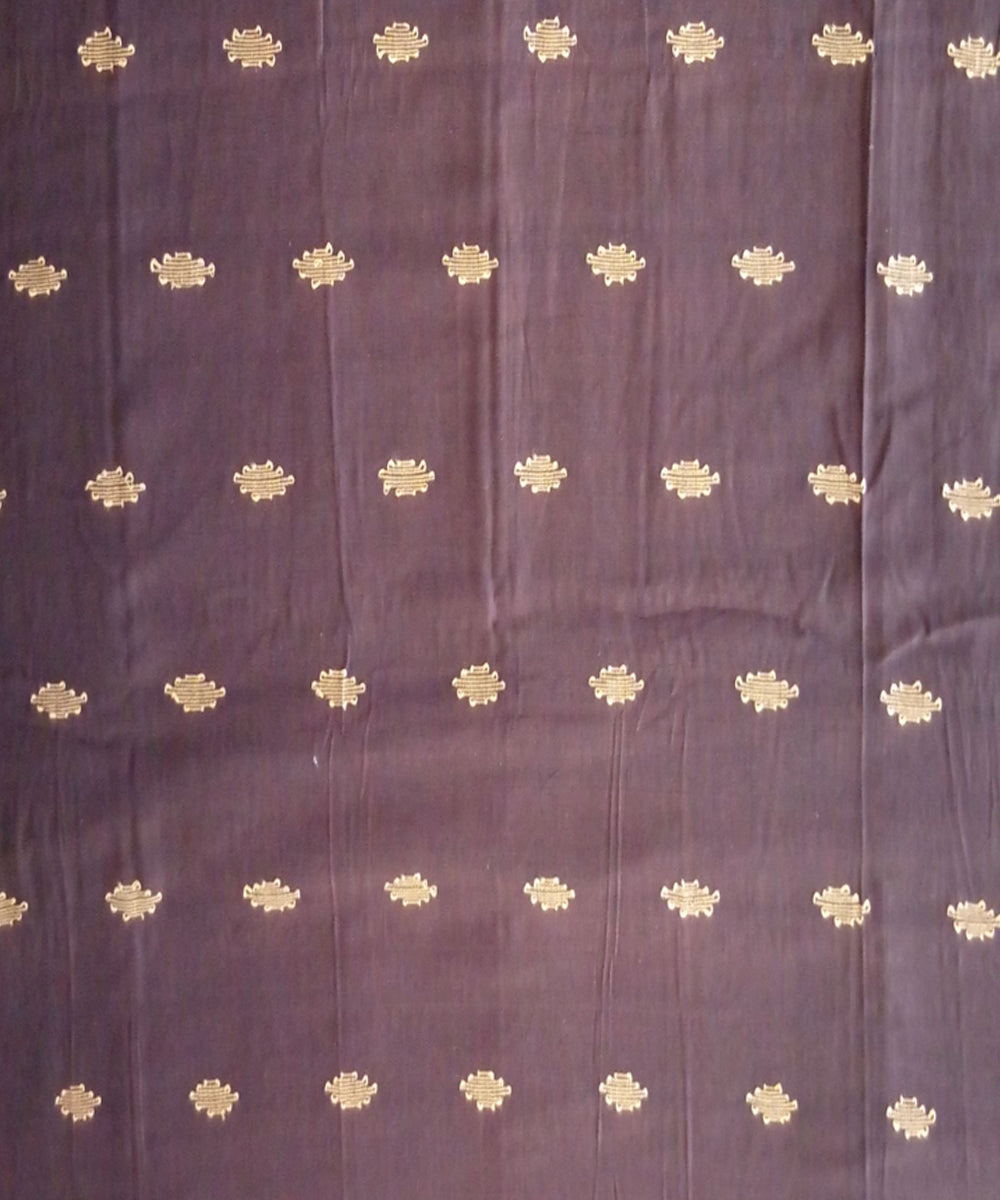 Brown beige handwoven cotton jamdani saree