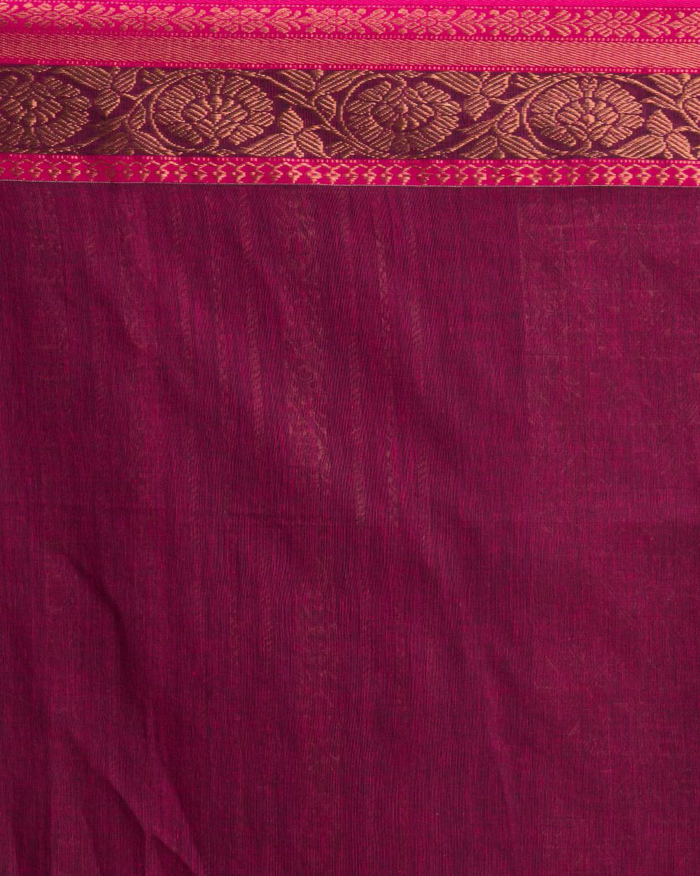 Pink handwoven cotton bengal saree