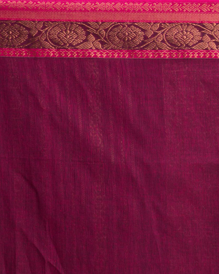 Pink handwoven cotton bengal saree