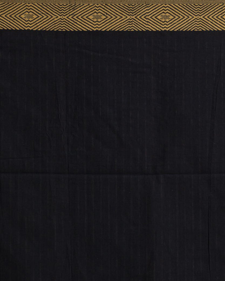 Black beige handwoven cotton jamdani saree