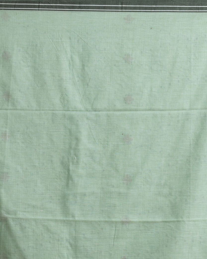Light green celadon green handwoven cotton jamdani saree