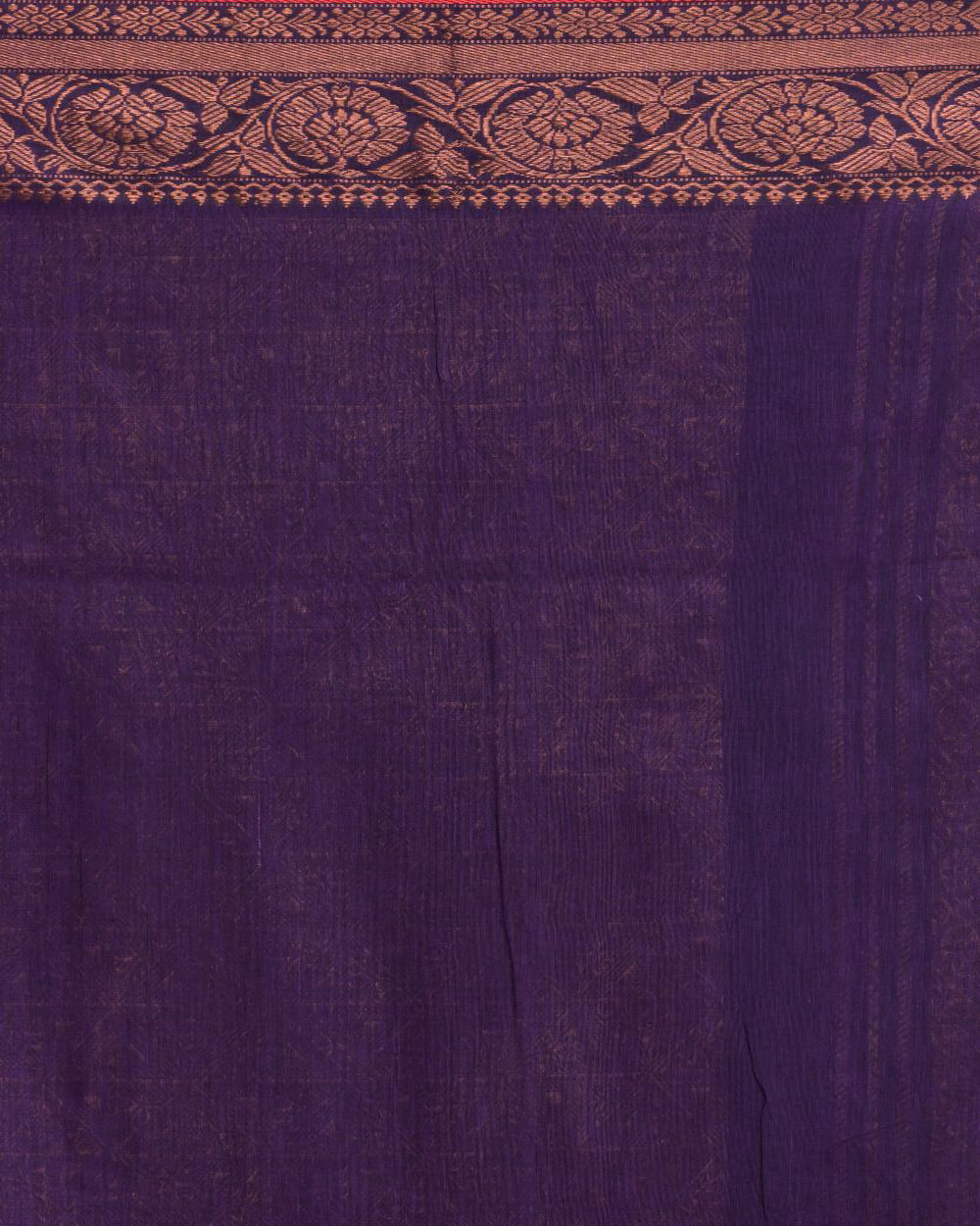 Violet red handwoven cotton bengal saree