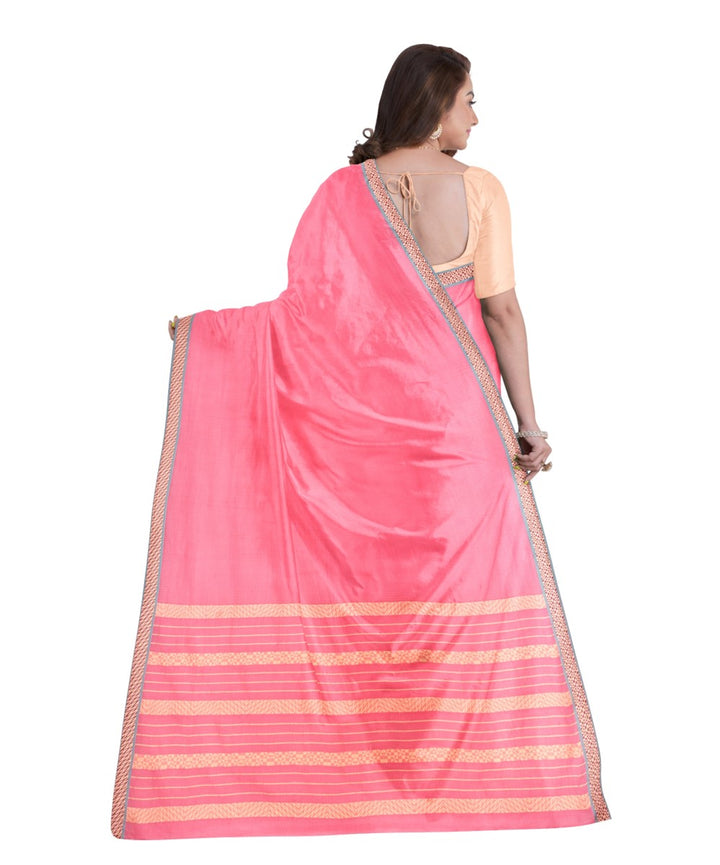 Pink cotton silk bengal handloom saree