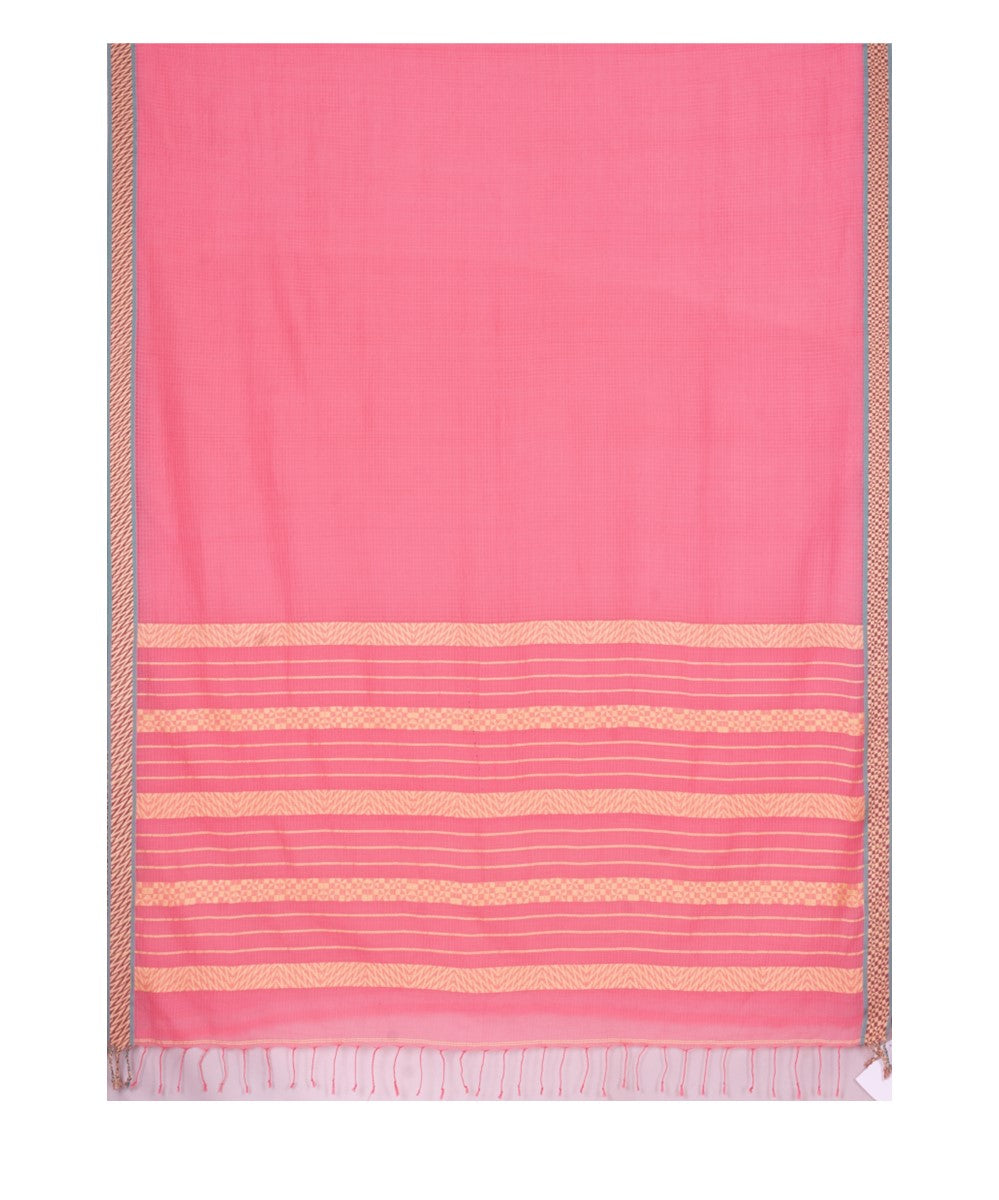 Pink cotton silk bengal handloom saree