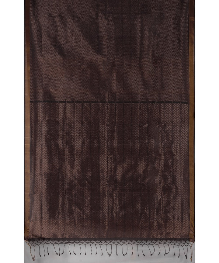 Black wine silk handloom bengal saree