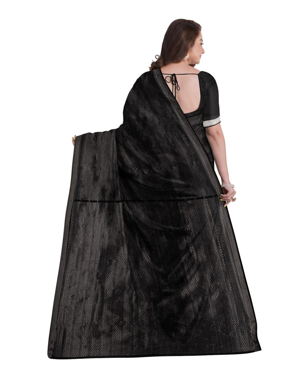 Black silk handloom garad saree