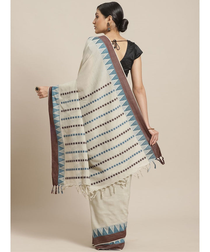 Grey cotton bengal handloom begumpuri saree