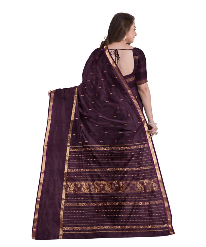 Violet gold silk handloom garad saree