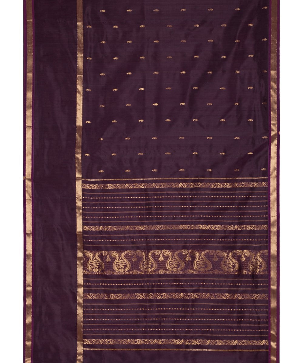 Violet gold silk handloom garad saree