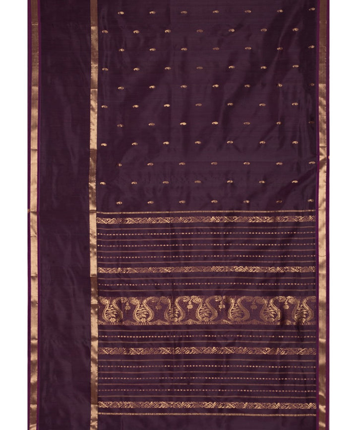 Violet gold silk handloom garad saree