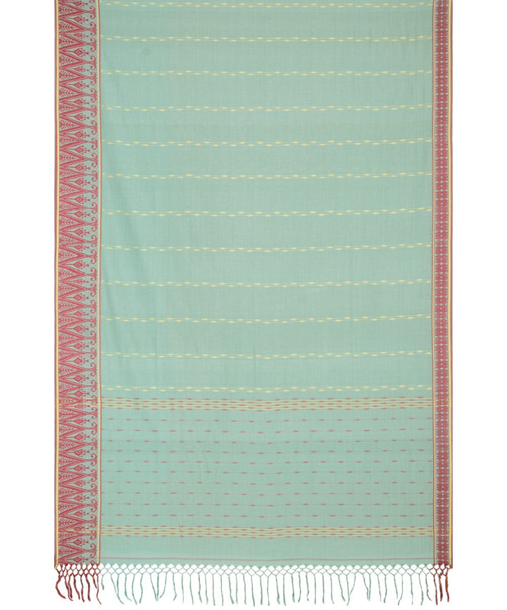 Pale green cotton bengal handloom saree