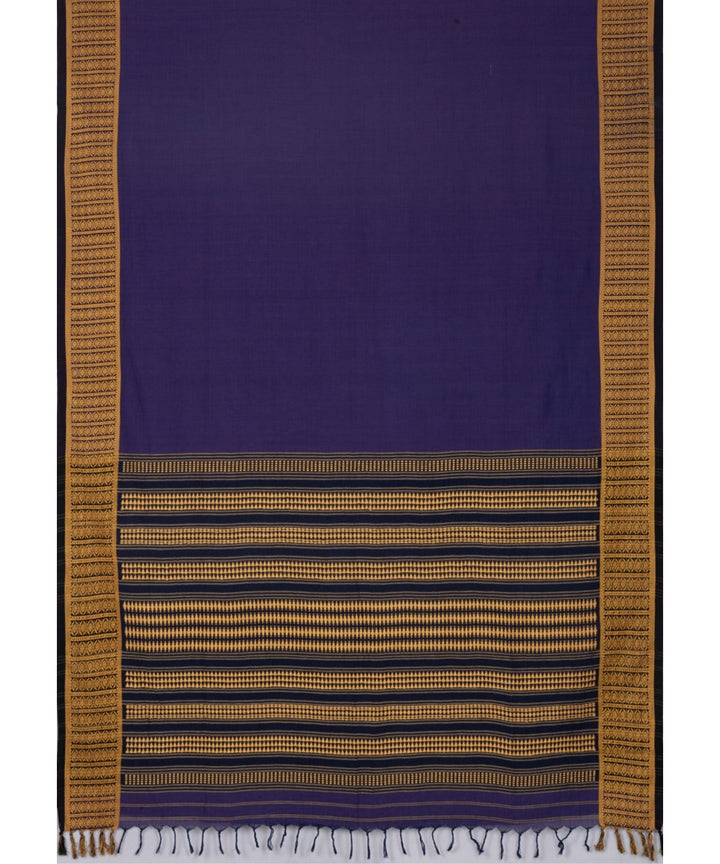 Biswa bangla navy blue cotton handwoven begumpuri saree