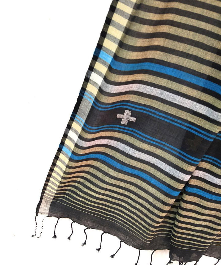Black handloom cotton jamdani stole