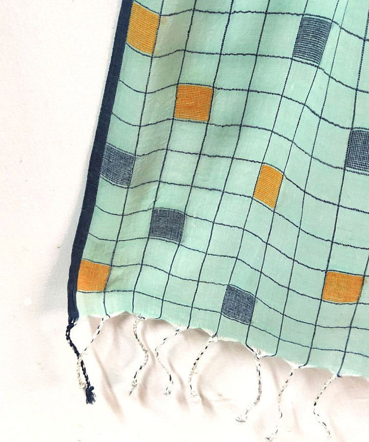 Light green handloom cotton jamdani stole