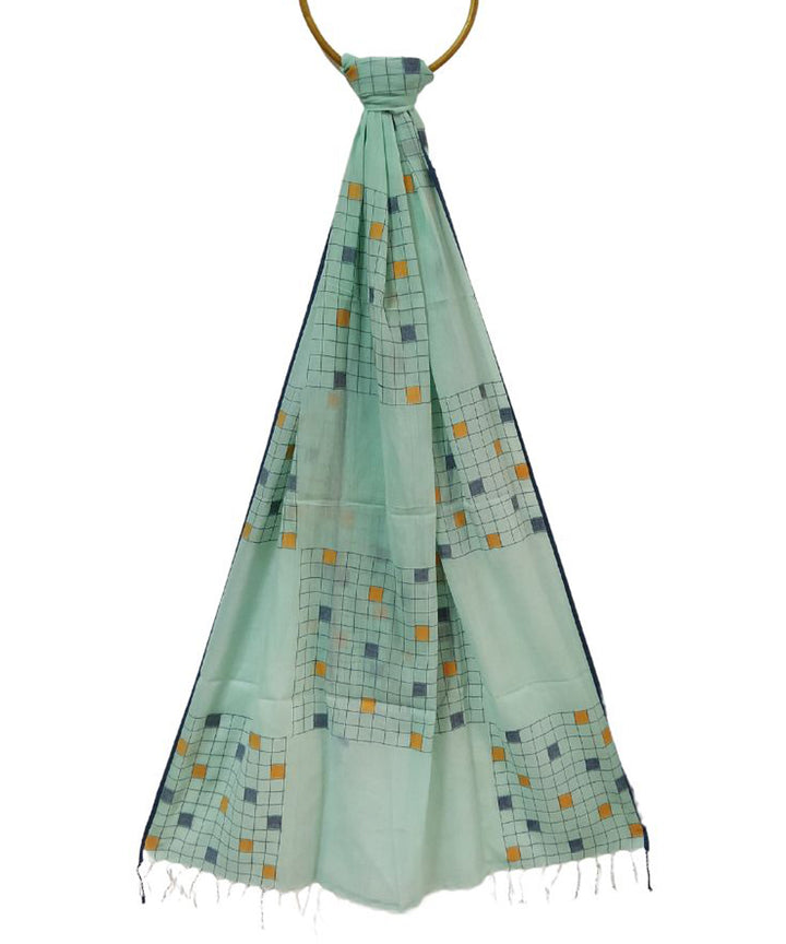 Light green handloom cotton jamdani stole