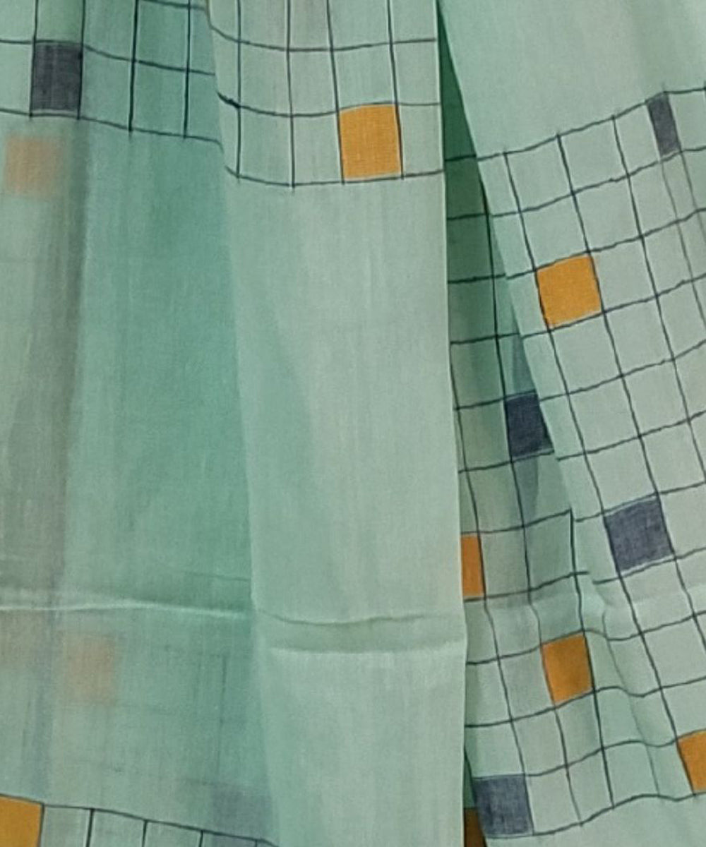 Light green handloom cotton jamdani stole