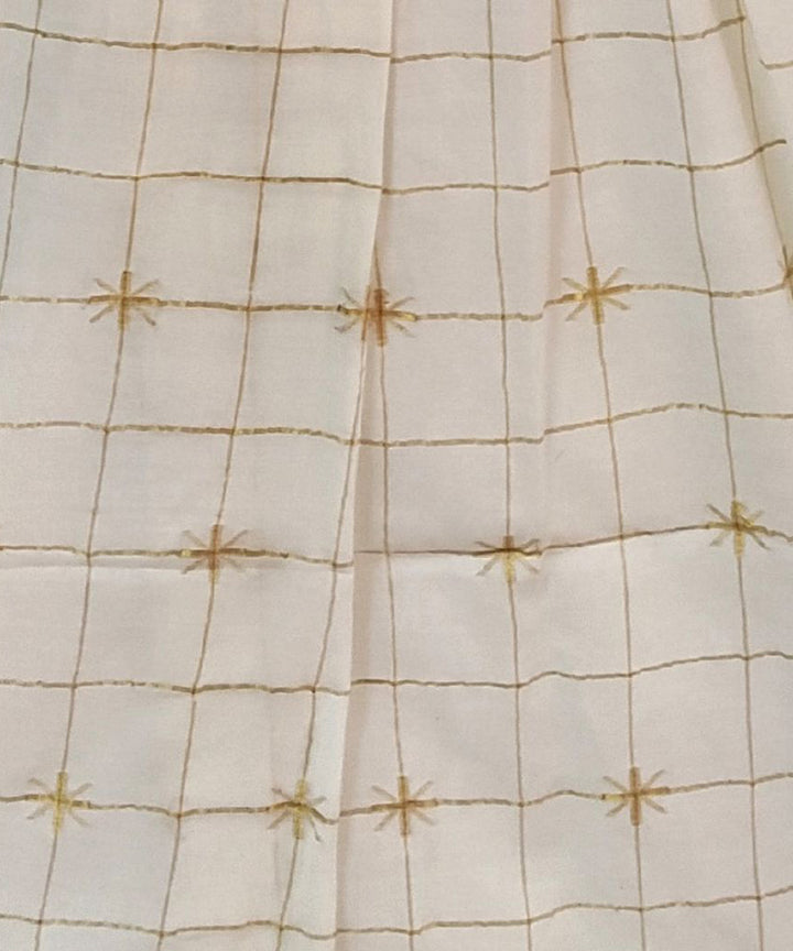 White handloom jamdani cotton stole