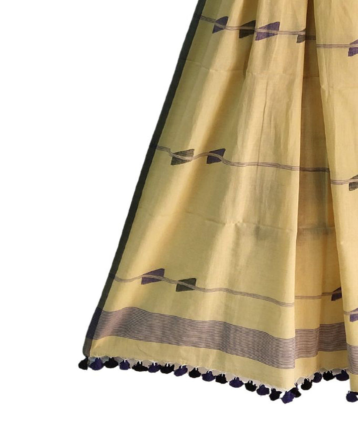 Beige handloom cotton jamdani dupatta