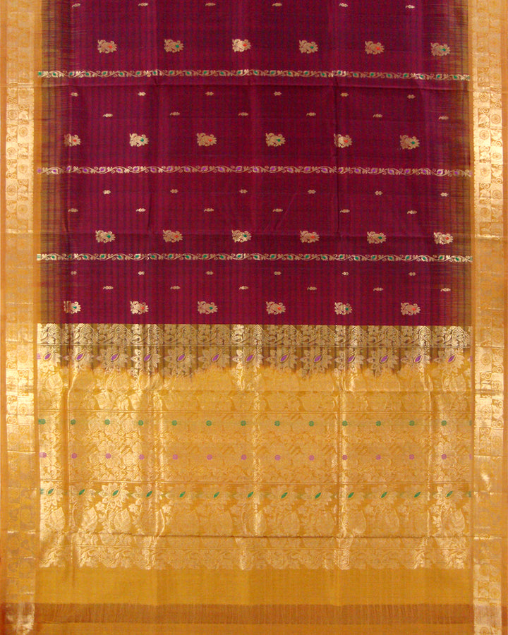 Madhavaram Pure Silk Fancy Saree Maroon