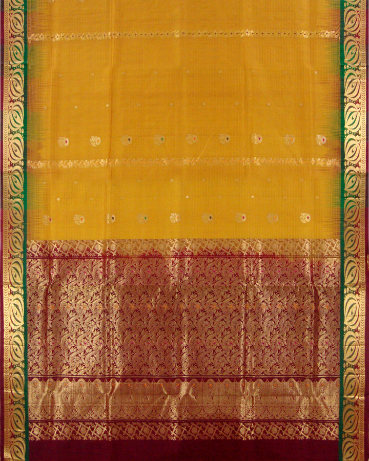 Madhavaram Pure Silk Fancy Saree Mustard