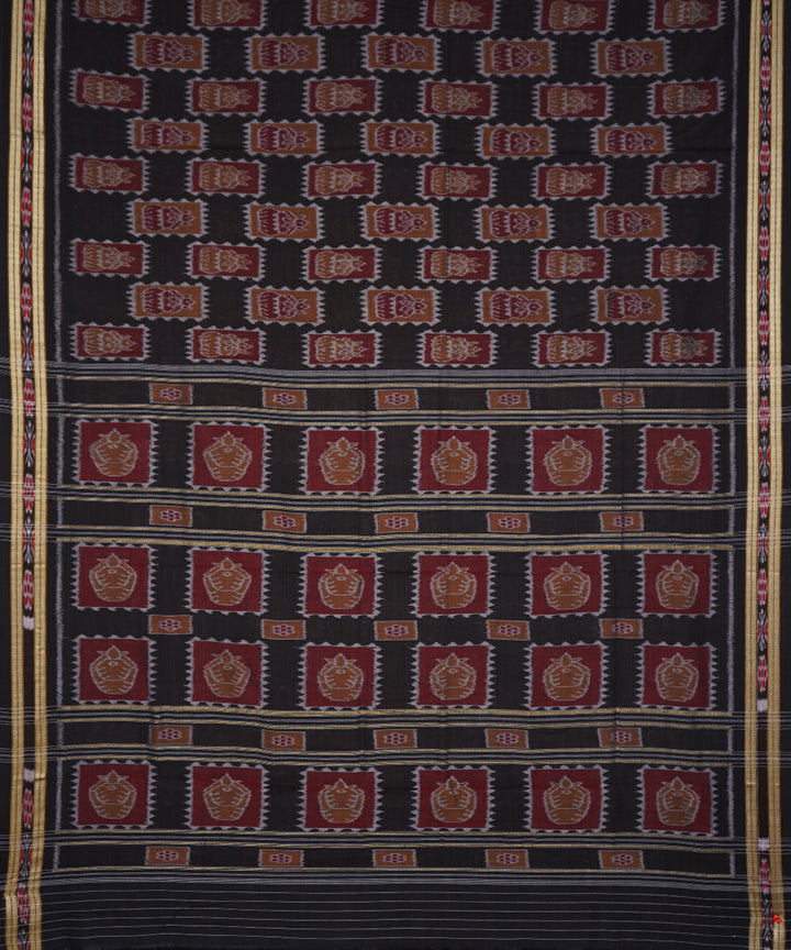 Black maroon cotton handloom nuapatna saree