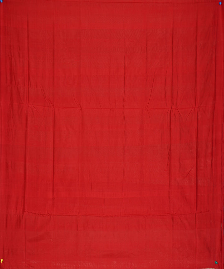 Serifed cream red tussar silk handloom saree