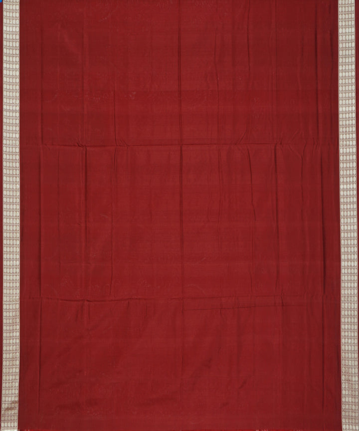 Serifed red maroon handloom silk sambalpuri saree