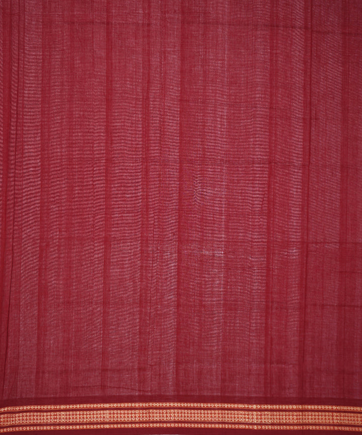 Yellow maroon handloom cotton bomkai saree