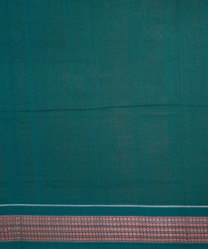 Yellow orange with green handloom cotton bomkai saree